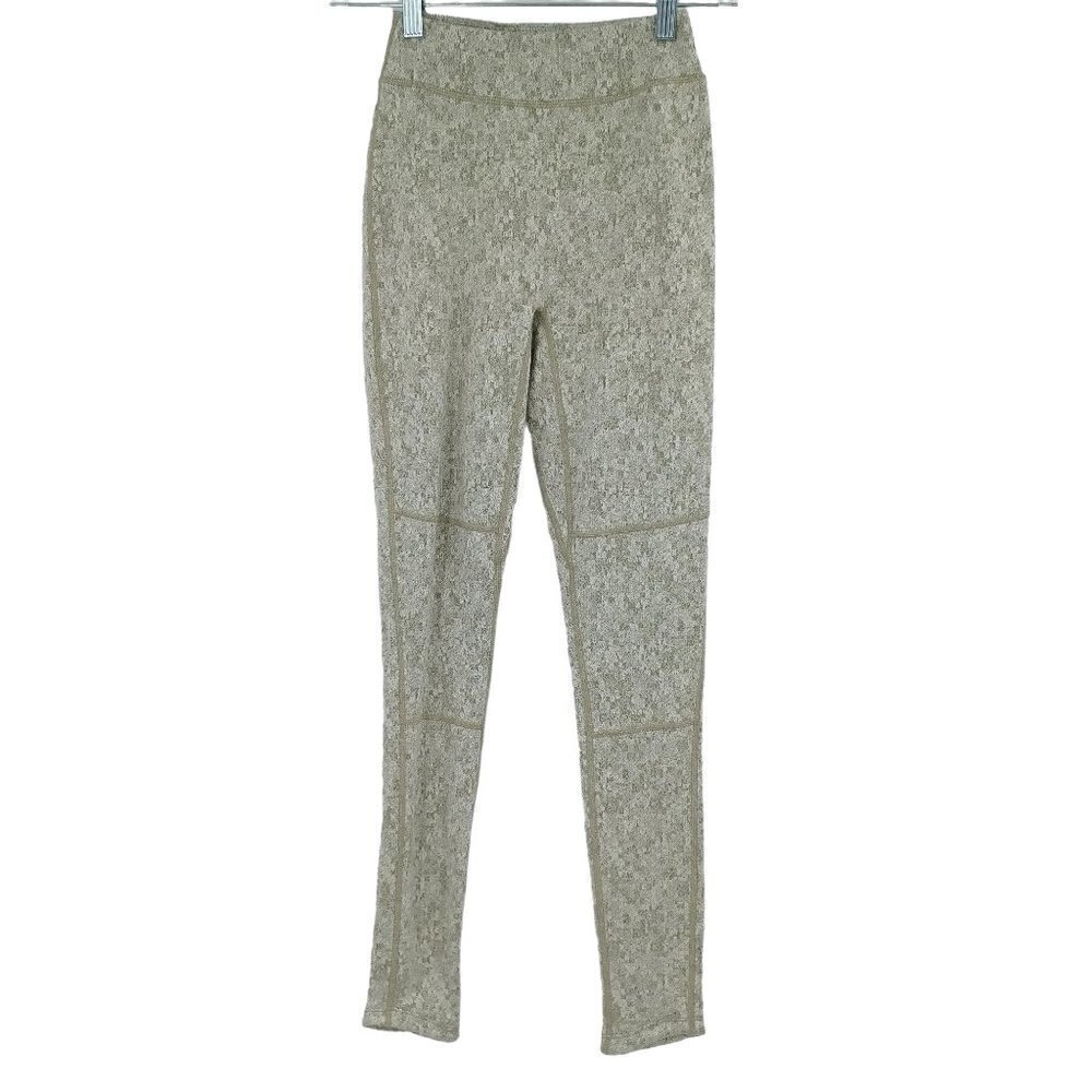 Gymshark Fleur Texture Leggings In Washed Khaki Women's XS Activewear Athleisure